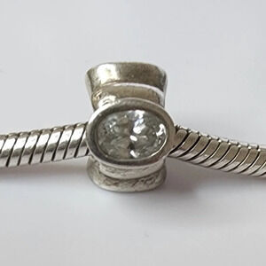 PANDORA Big CZ Clear Skies Sterling Silver Charm With Clear Zirconia